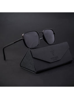 Voyage - Black Polarized Square Sunglasses for Men & Women - TR8007PMG4433