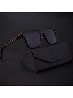 Voyage - Shine Black Polarized Wayfarer Sunglasses for Men & Women - TR8096PMG4487