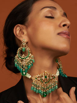 KIARA - Nargis Necklace and Earrings 22KT Gold Plated