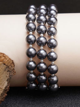 Karatcart - Grey Pearl Beaded Bracelet