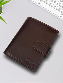 Sassora - Genuine Leather Dark Brown Rfid Protected Wallet (L)