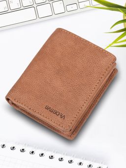 Sassora - Tan Pure Leather Men's Rfid Wallet (S)