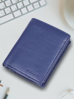Sassora - Blue Pure Leather Men's Rfid Wallet (S)
