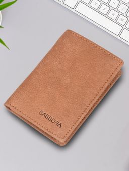 Sassora - Tan Premium Leather Men's Slim Rfid Wallet (S)
