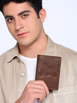 Sassora - Genuine Leather Rfid Bike Embossed Pattern Wallet (L)