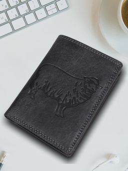 Sassora - Premium Leather Rfid Animal Embossed Pattern Note Wallet (L)