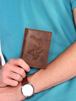 Sassora - Premium Leather Rfid Animal Embossed Design Note Wallet (L)