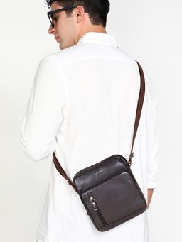 Sassora - Premium Leather Black Men Sling Bag (S)