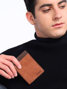 Sassora - Tan Genuine Leather Rfid Men's Wallet (M)
