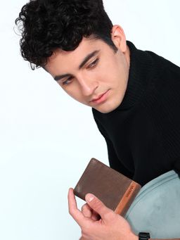 Sassora - Brown Premium Leather Bi-Fold Rfid Wallet (M)