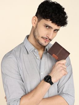 Sassora - Brown Men Rfid Genuine Leather Wallet (S)