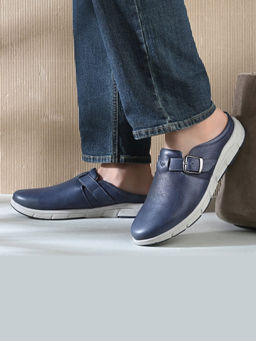 Valentino - West Port Men Premium Leather Blue Casual Mules