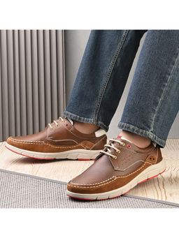 Valentino - West Port Men Premium Leather Tan Brown Casual Shoes