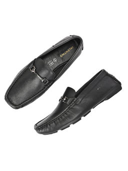 Valentino - Men Premium Leather Black Casual Slip On Driving Loafers