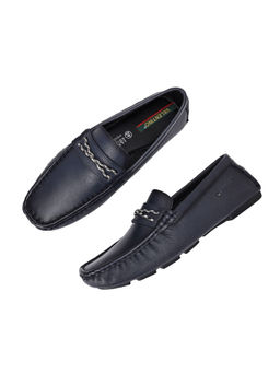 Valentino - Men Premium Leather Blue Casual Slip On Driving Loafers