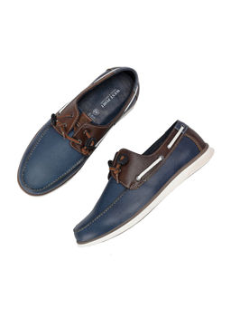 Valentino - West Port Men Premium Leather Blue Boat Shoes