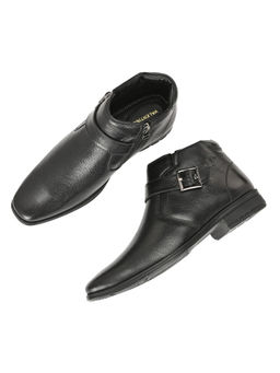 Valentino - Men Premium Leather Black Side Zipper Ankle Boots