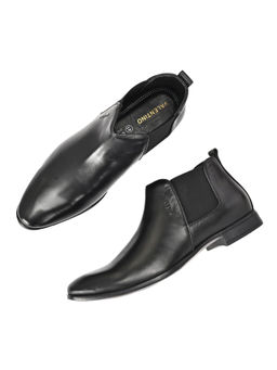 Valentino - Men Premium Leather Black Chelsea Boot