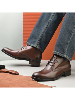 Valentino - Men Premium Leather Brown Chukka Boots