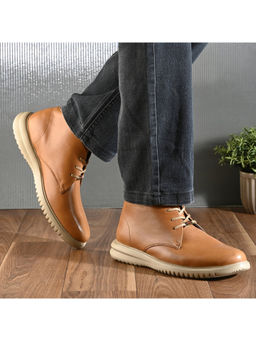 Valentino - West Port Men Tan Leather Chukka Boots