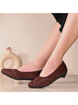 Valentino - Women Brown Contrast-Stitch Pointed Pumps