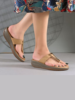 Valentino - Women Beige Wedge Comfort Sandals