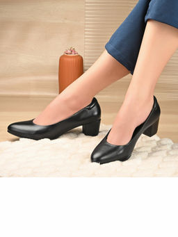 Valentino - Women Black Block Heel Pumps