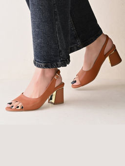 Valentino - Women Open-Toe Slingback Block Heel Sandals