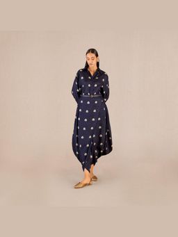 AMPM - Blue Emery Shirt with Dhoti Pant and Belt