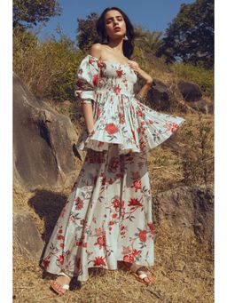 Paulmi & Harsh - Off White Aditi Rao Hydari In The Aveza Peplum Set