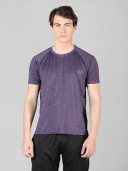CHKOKKO - Mens Round Neck Purple Sports T Shirt