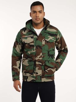 MountMiller - Men's Camouflage M65 Ripstop Field Hooded Tactical Jacket | Multi-Pocket | Abrasion-Resistant