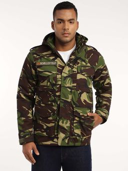 MountMiller - Men's Camouflage M65 Ripstop Field Hooded Tactical Jacket | Multi-Pocket | Abrasion-Resistant