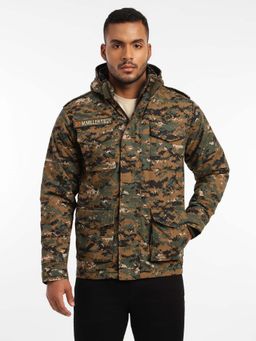 MountMiller - Men's Camouflage M65 Ripstop Field Hooded Tactical Jacket | Multi-Pocket | Abrasion-Resistant