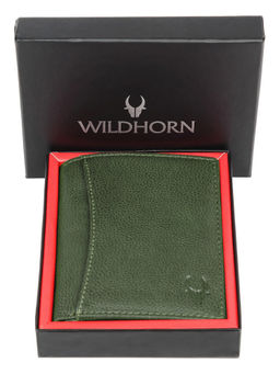 WILDHORN - Top Grain Portrait Leather Green Wallet for Men