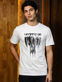 Bewakoof - Men White Mystique Graphic Interlock Cotton T-shirt