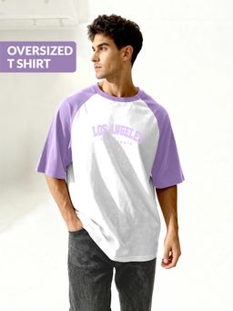 TOM MILTON - Men White Raglan Sleeve Round Neck T-Shirt