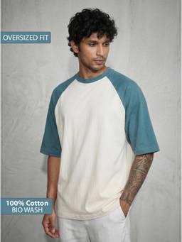 TOM MILTON - Men White Color Round Neck Reclon Half Sleeve Oversize tshirt