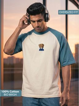 TOM MILTON - Men White Color Round Neck Reclon Half Sleeve Oversize tshirt