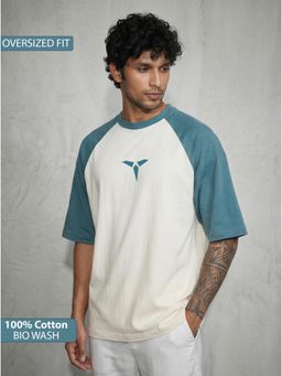 TOM MILTON - Men White Color Round Neck Reclon Half Sleeve Oversize tshirt