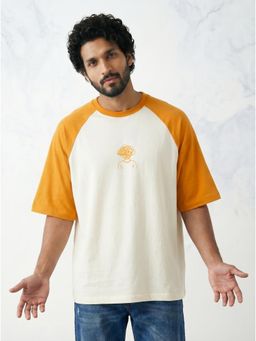 TOM MILTON - Men White Color Round Neck Reclon Half Sleeve Oversize tshirt