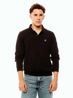 Calvin Klein - Men Solid Relaxed Fit Cotton Sweatshirt - Black