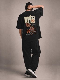 PRONK - Men ARTS Printed Oversized T-Shirt - Black
