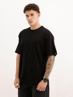 WROGN - Men Solid Oversized Fit T-Shirt - Black