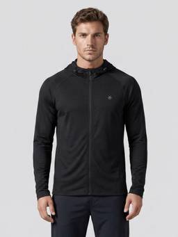 WROGN - Men HOODED ZIPPER SWEATSHIRT - Black