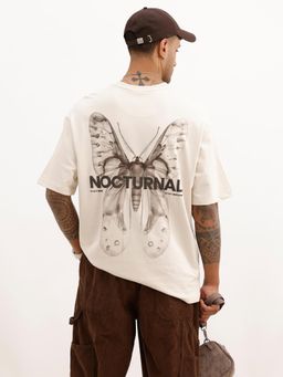 WROGN - Men Classic Back Puffer Printed T-Shirt - Beige
