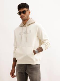 WROGN - Men Classic Comfort Fit Contrast Hoodie - Off White