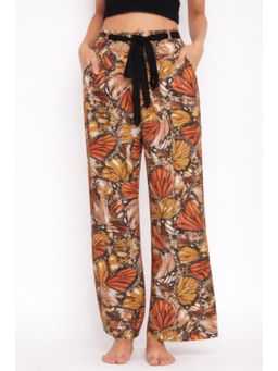 The Kaftan Company - Multi-Color Monarch Butterfly Print Nightwear Pyjama With Belt