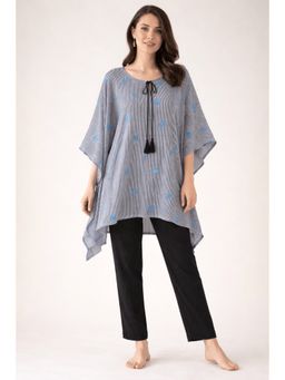 The Kaftan Company - Grey Striped Modal Kaftan Pyjama Set