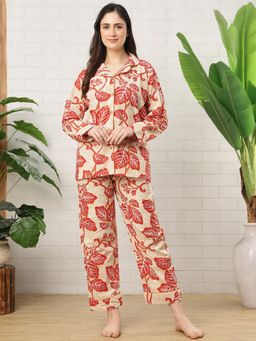 TAG 7 - Blue Red Bel Cotton Shirt With Pyjama